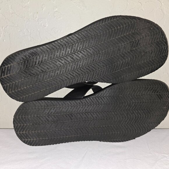 Mercanti Fiorentini Black Italian Leather Belted Toe Loop Sandals Men's Size 13 - Picture 7 of 7